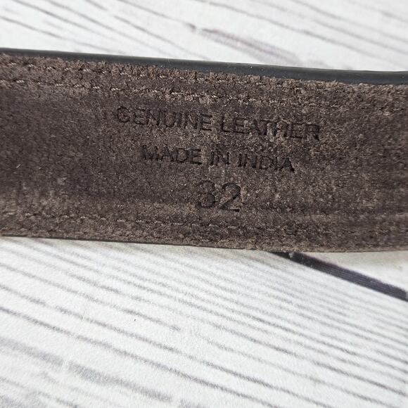 Mens Hawx Work Belt Leather Brown 1.5" Size 32 - Picture 4 of 5